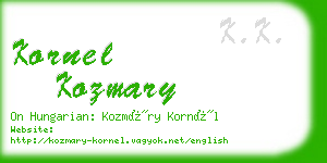 kornel kozmary business card